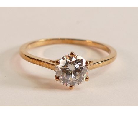 9ct gold ring set with Moissanite, size L,1.4g,Brand new TJC Jewellery Chanel item, with bag and certificate.
