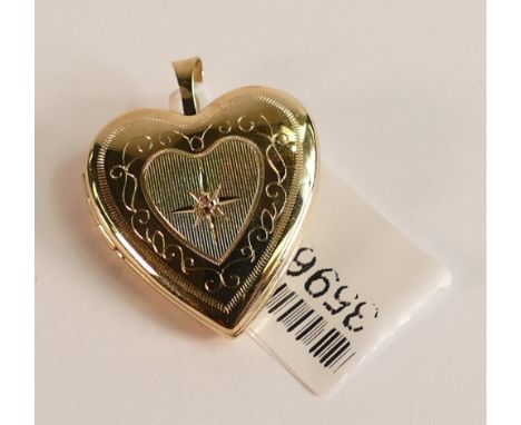 9ct gold heart shaped locket pendant, 1.6g.,Brand new TJC Jewellery Chanel item,retail price £89.99, with bag.