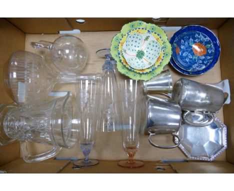 A Mixed Collection of Items to include Silverplated Items, Crystal and Glassware together with Five Trinket Dishes. (1 Tray)