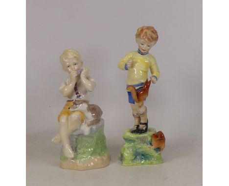 Royal Worcester figures to include June and October (2)