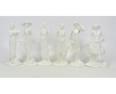 Six Royal Worcester The Vogue Collection figures to include Daisy 1922, Clara 1925, Millie 1926, Annie 1927, Diana 1921 and P