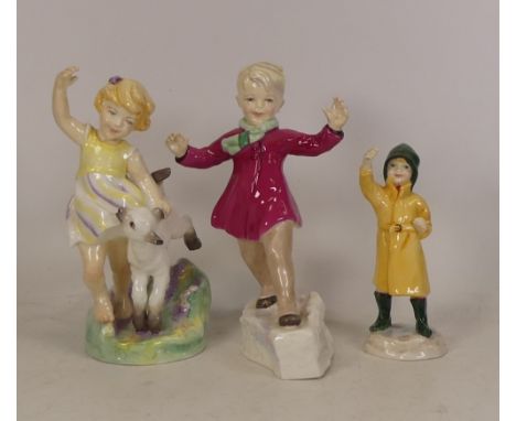 Royal Worcester figures to include January , April and Fisherman (3)