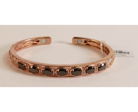 Copper open bangle set with gemstones with magnet,Brand new TJC Jewellery Chanel item,retail price £59.99, bag with certifica