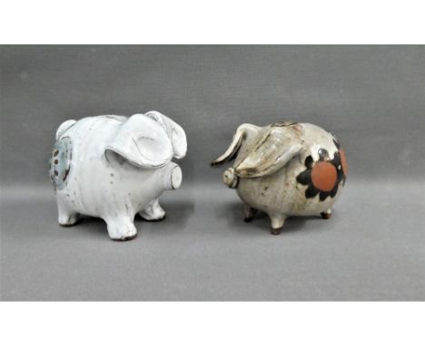 Two Briglin studio pottery 'Pig' money banks, (2) 