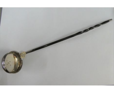 Scottish Georgian silver toddy ladle with whalebone handle, Mitchell&amp; Russell, Edinburgh 1816, 37cm long 