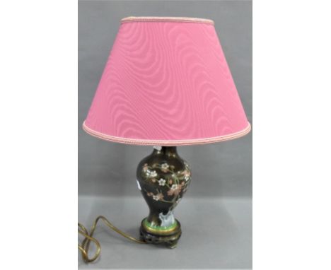 Cloisonne table lamp base and shade 
