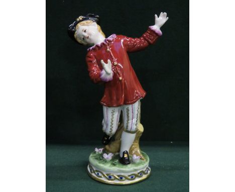 DRESDEN HANDPAINTED AND GILDED CERAMIC FIGURE, APPROXIMATELY 18cm HIGH 