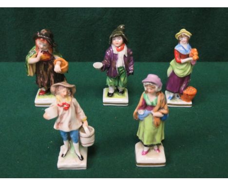 FIVE CONTINENTAL HANDPAINTED CERAMIC FIGURES, VARIOUS FACTORIES INCLUDING CAPODIMONTE, SAMSON, ETC.