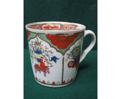 18th/19th CENTURY HANDPAINTED AND GILDED WORCESTER CERAMIC COFFEE CAN 