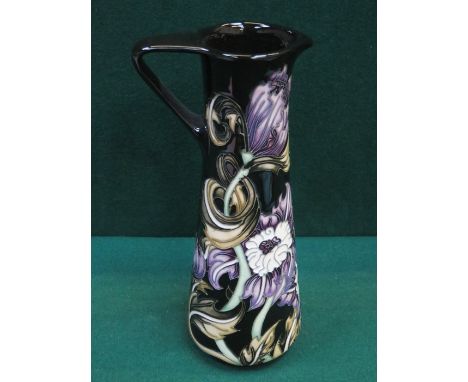MOORCROFT LIMITED EDITION CERAMIC JUG WITH TUBE LINED FLORAL DECORATION, SIGNED TO BASE ANDREW HULL AND No.45/50, DATED 2004.