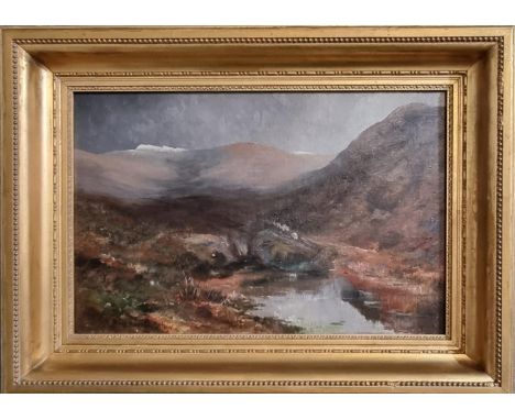 Alan Stepney-Gulston (Welsh 1844-1919), 'The Carmarthenshire Van above Gwynfe-The First Snow', signed and inscribed verso, da