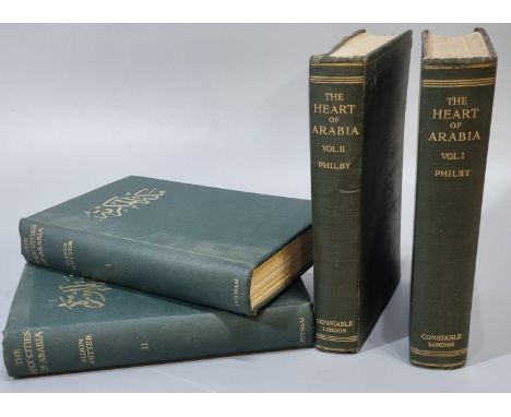 Philby, H.St.J.B. 'The Heart of Arabia', first editions, in two volumes, Volume I & II, illustrated, published by Constable &