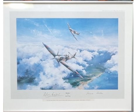 After Robert Taylor, 'Spitfire', a first edition print, signed in pencil by Group Captain Sir Douglas Bader CBE, DSO, DFC and