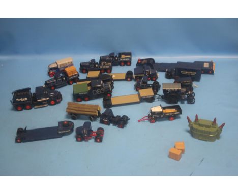 A TRAY CONTAINING VARIOUS "PICKFORDS" DIECAST VEHICLES to include Seammells, Bedfords, Low Loaders, Traction Engine etc