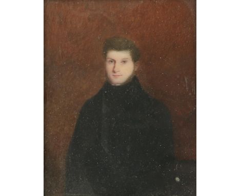 English School (19th century), Portrait of a gentleman, watercolour, 14.5 x 11cm. within a rosewood frame, and glazedConditio