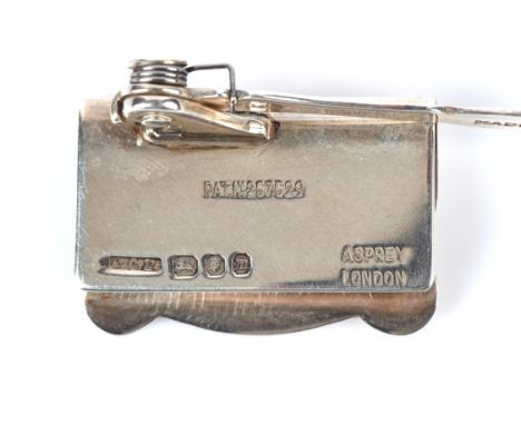 Asprey's Patent silver bookmark / page holder, London 1967, engine turned cigar piercer, cheroot holder case with cheroot hol