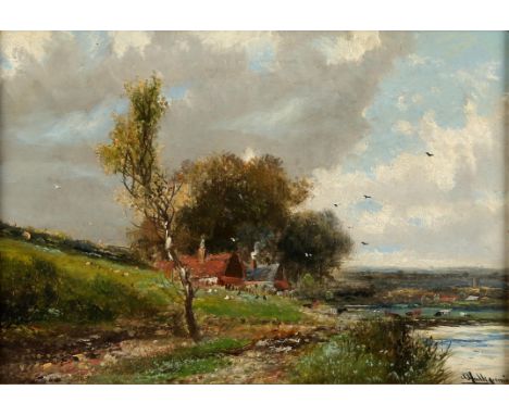 Abraham Hulk Junior (British 1851-1922), The River Mole at Dorking, oil on canvas, 25 x 36cm. Framed Condition Report:  Some 