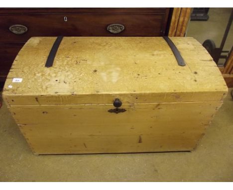 A Victorian large pine dome top trunk 