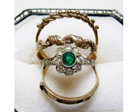 Three 9 carat gold rings and another ring - 2.5g