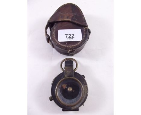 An S Mordan & Co WWI military compass 1818 in leather case
