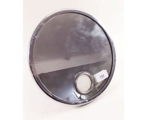 A 1930's chrome circular bathroom mirror with integral light
