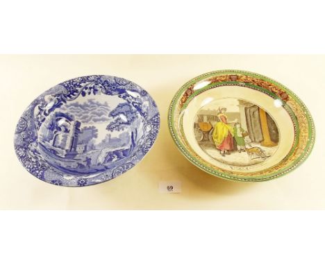 A Spode Italian bowl and an Adams Cries of London bowl 