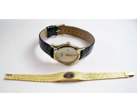 A Rotary gentlemans wrist watch and a gold plated ladies Rotary wrist watch