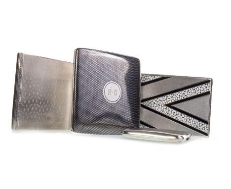 GEORGE V SILVER CIGARETTE CASE, maker Dingley Brothers, Chester 1921, of rectangular form, engine turned exterior with initia