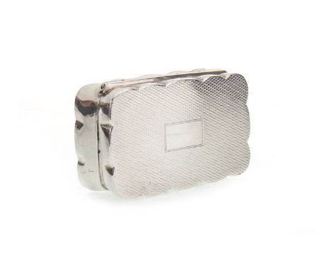 EDWARD VIII SILVER SNUFF BOX, maker Robert Pringle &amp; Sons, Birmingham 1936, of rectangular form, the cover with engine tu