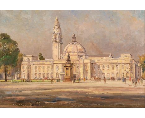 ARR * Floyd (Donald Henry, 1892-1965). Cardiff City Hall, circa 1950s, oil on canvas, signed lower right, 66 x 96.5cm (26 x 3