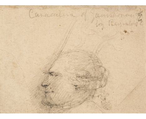 * Reynolds (Joshua, 1723-1792). Portrait Sketch in Profile of Thomas Gainsborough (1727-1788), pencil on laid paper, inscribe
