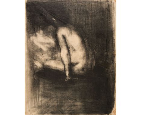 * Belleroche (Albert de, 1864-1944). Femme nu de dos (Lili), 1917, lithograph on japan tissue, signed in pencil to lower left
