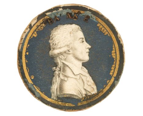 * French Revolution. Portrait of Antoine Barnave, early 19th century, pencil on a blue painted ground on paper laid on card, 