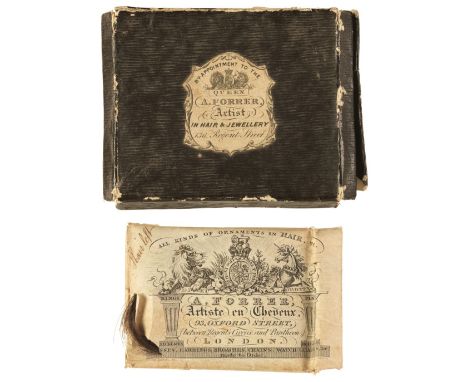 * Forrer (Antoni, 1802/3-1889). Trade packet of hair, in original box, 1836, small engraved paper packet, watermarked 1836 an