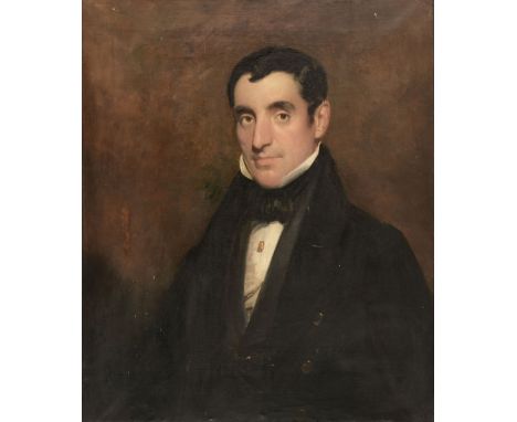 * English School. Portrait of a young gentleman, early 19th century, oil on canvas, half-length portrait, half profile to lef