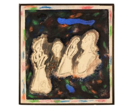ARR * Chia (Sandro, 1946-). Untitled, 1978, mixed media (oil and paper collage), signed lower right, and dated '78, 37.5 x 35