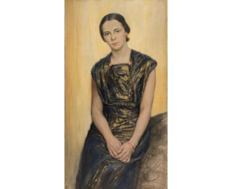 * Borthwick (Alfred Edward, 1871-1955). Portrait of Tamara Talbot-Rice, circa 1925, oil on board, signed lower right, additio