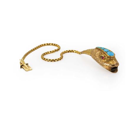 A Victorian snake bracelet, modelled as a snake in the ouroboros position. The foliate engraved head clasp set with graduated