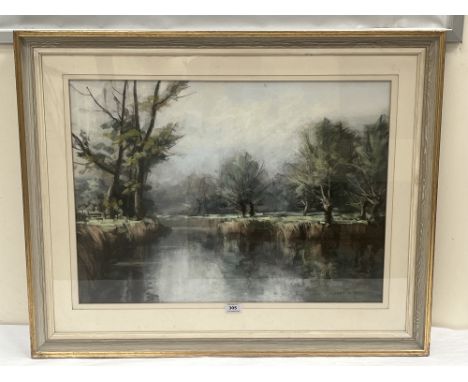 AUBREY R. PHILLIPS; BRITISH 1920-2005 Summer on the Windrush. Signed and dated '82. Inscribed verso. Pastel 19½' x 27'