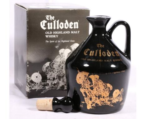 THE CULLODEN Highland malt whisky bottled by the Cabrach Whisky Company, in ceramic flagon, 70cm, 40% vol, boxed.