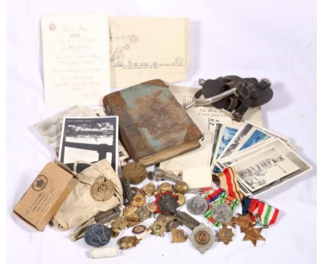 WWII five medal group comprising war medal, defence medal, 1939-1945 star, Italy star and Africa star with 8th army clasp in 