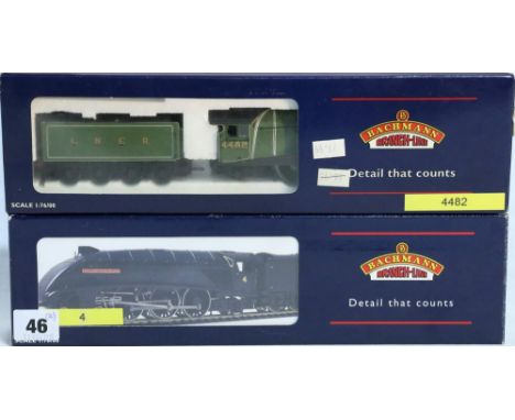 Bachmann branch-line OO gaugae locomotives:  4-6-2 Golden Eagle locomotive and tender 4482 LNER green 31-956; and 4-6-2 Willi