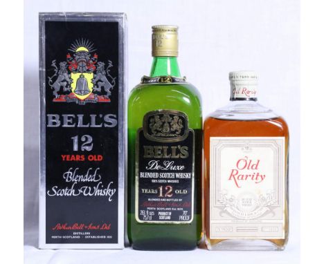 OLD RARITY deluxe blended Scotch Whisky bottled by Bulloch Lade & Co Ltd, 75% proff, no vol. statemetn and BELL'S 12 year old