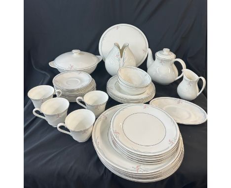 Part Royal Doulton Carnation tea service includes cups, saucers, tea pot etc 