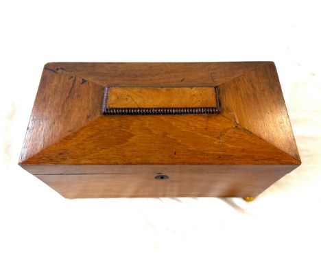 Mahogany tea caddy 6 inches tall 12 inches wide