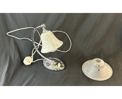 Reading lamp, 10 inches tall with an extra glass shade