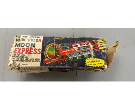Original 1970s vintage TPS ‘Magic Color Moon Express’ Space Train with box however box is worn