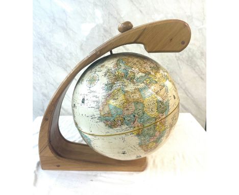 12 inch replogle globe with wooden stand