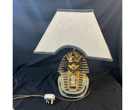 Pottery Tutankhamun table Lamp, untested 18.5 inches tall