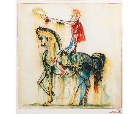 Full title: Salvador Dali (1904-1989, after): The Trojan horse, serigraph on silk, ed. 495/2000, dated 1990Description:Work: 